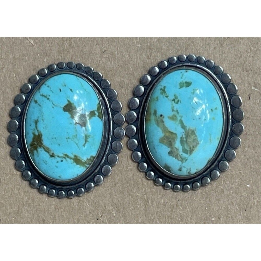 Quac Turquoise Sterling Silver Earrings - Picture 3 of 7